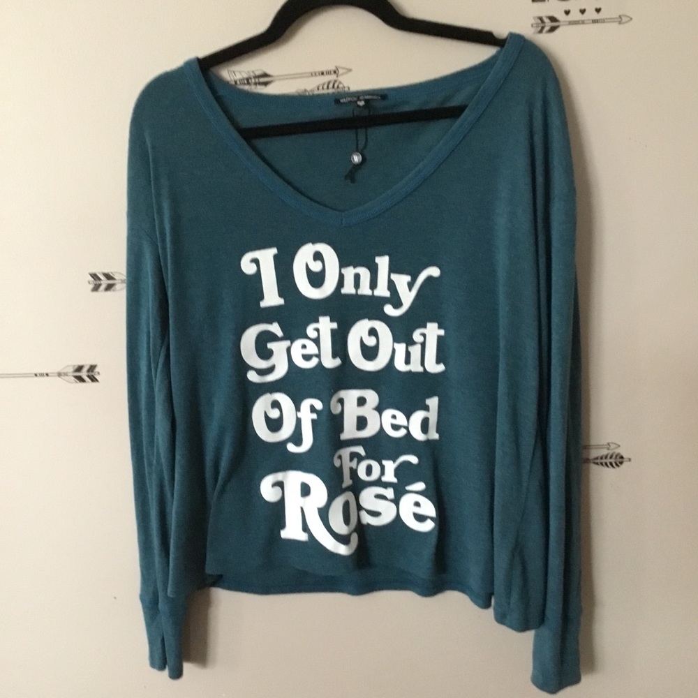 NWOT Wildfox Intimates Rosé Long Sleeve - Picture 2 of 5